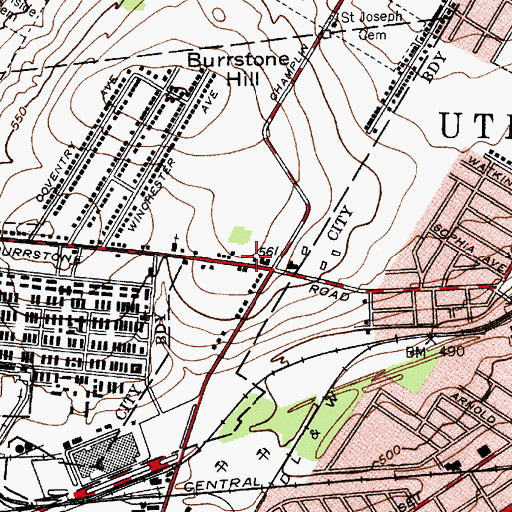 Topographic Map of Burrstone House, NY