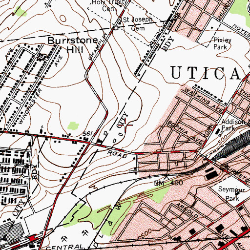 Topographic Map of Gordon Science Center, NY