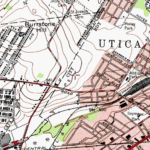 Topographic Map of White Hall, NY