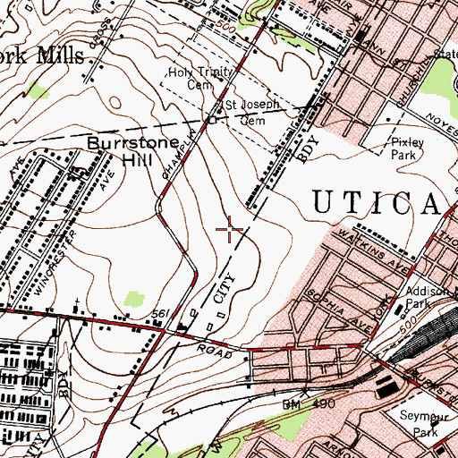 Topographic Map of Duffy Plaza, NY