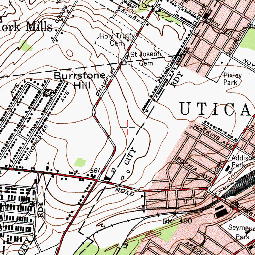 Topographic Map of Sherwood Boehlert Hall, NY