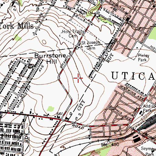 Topographic Map of South Hall, NY