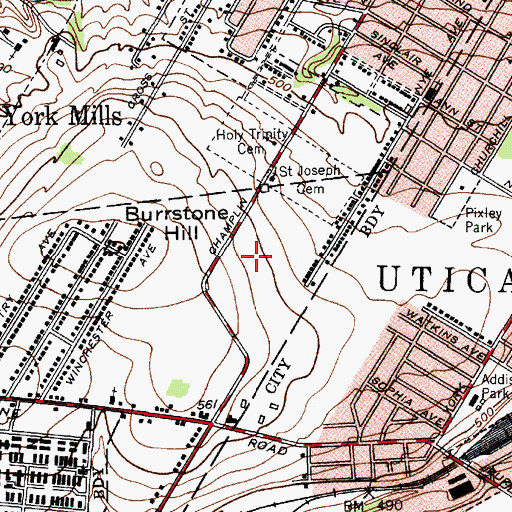 Topographic Map of North Hall, NY