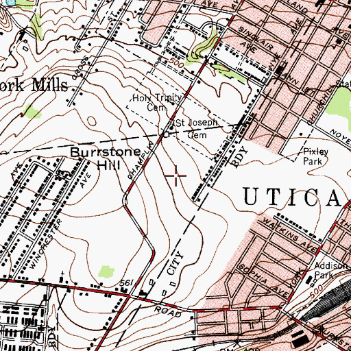 Topographic Map of Alumni Hall, NY