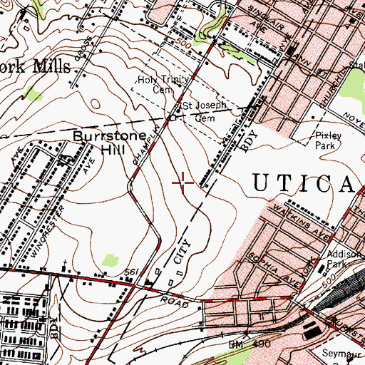 Topographic Map of Tower Hall, NY