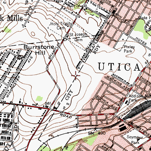 Topographic Map of Harold T Clark Junior Athletic Center, NY