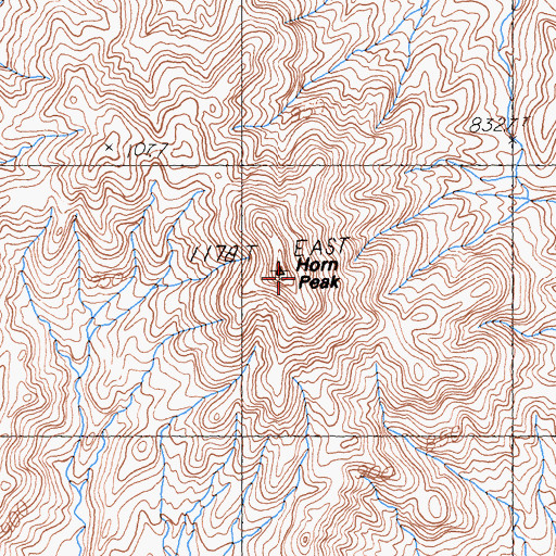 Topographic Map of Horn Peak, CA