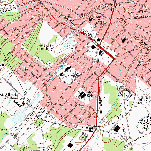 Topographic Map of Morrison Hall, NY