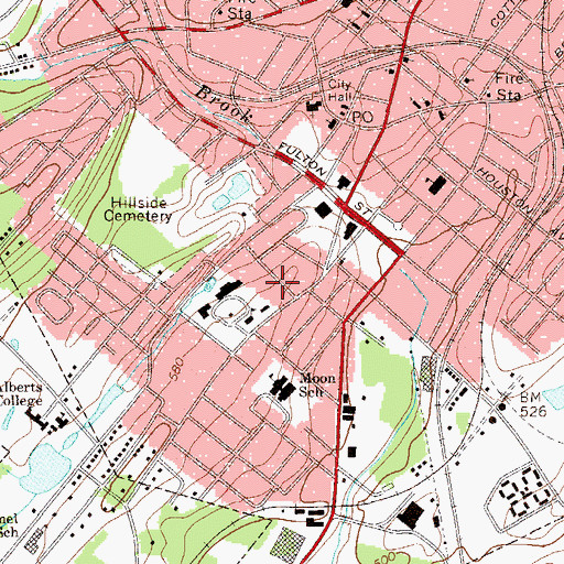 Topographic Map of Horton Hall, NY