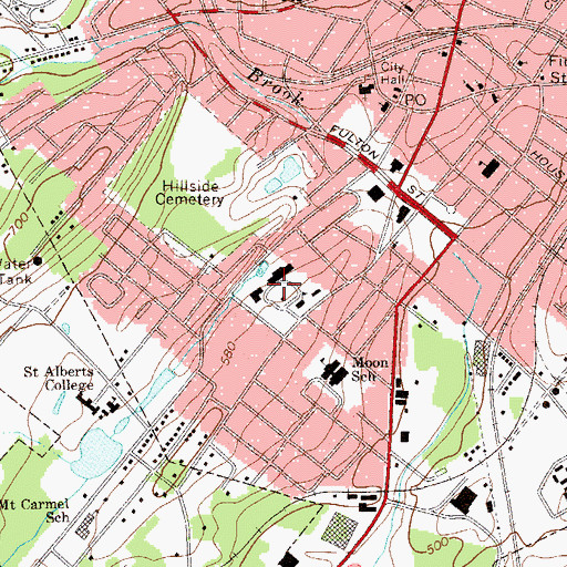 Topographic Map of Sarah Wells Building, NY