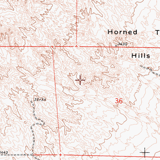 Topographic Map of Horned Toad Hills, CA