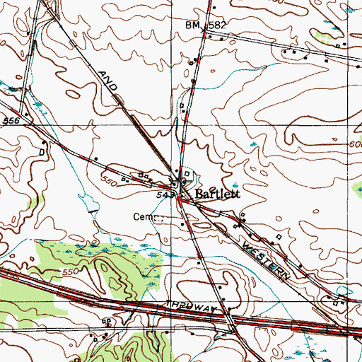 Topographic Map of Bartlett Baptist Church, NY