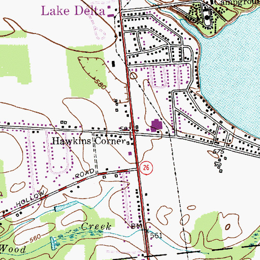 Topographic Map of Delta United Methodist Church, NY