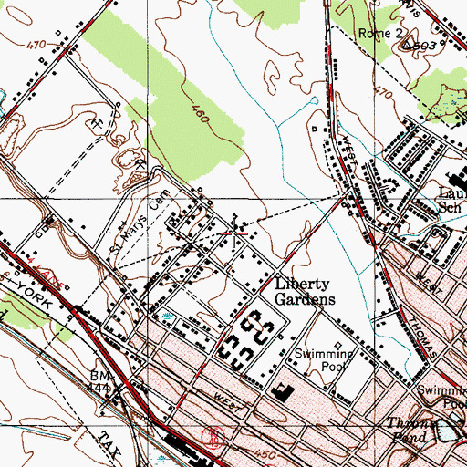 Topographic Map of Immanuel Baptist Church, NY