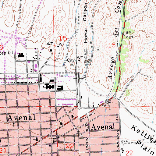 Topographic Map of Horse Canyon, CA