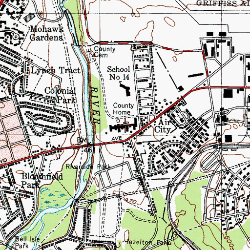 Topographic Map of Rome Campus Mohawk Valley Community College, NY