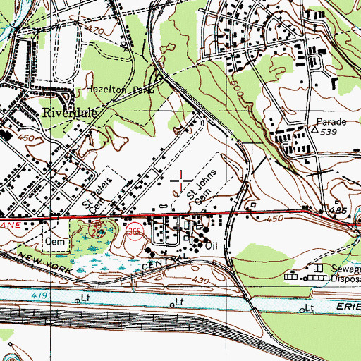 Topographic Map of Bellamy Elementary School, NY