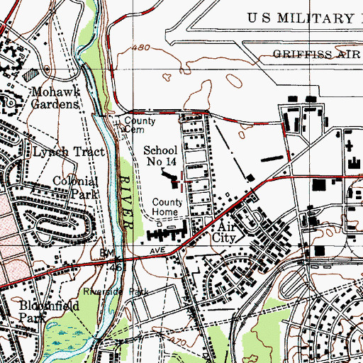 Topographic Map of Clough Elementary School, NY