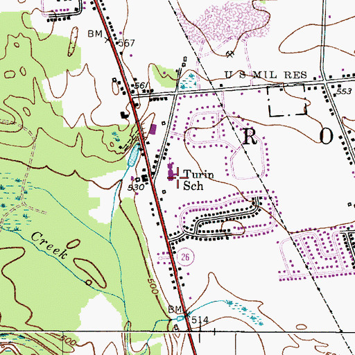 Topographic Map of John E Joy Elementary School, NY