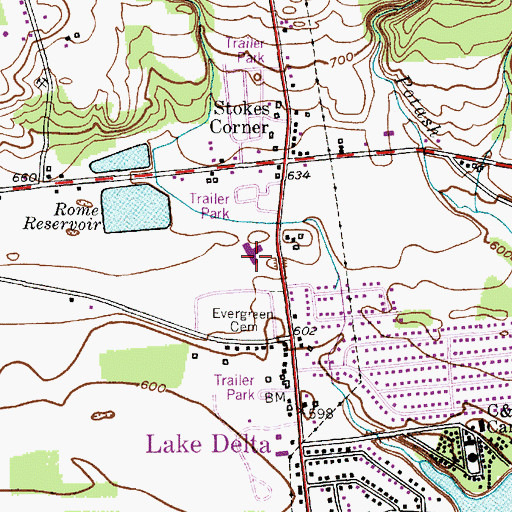 Topographic Map of Stokes Elementary School, NY