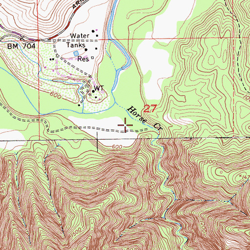 Topographic Map of Horse Canyon, CA