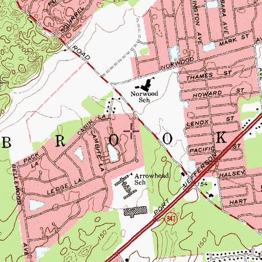Topographic Map of Setauket Fire Department, NY