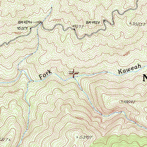 Topographic Map of Horse Creek, CA