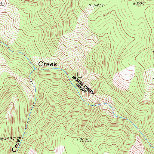 Topographic Map of Horse Creek Grove, CA
