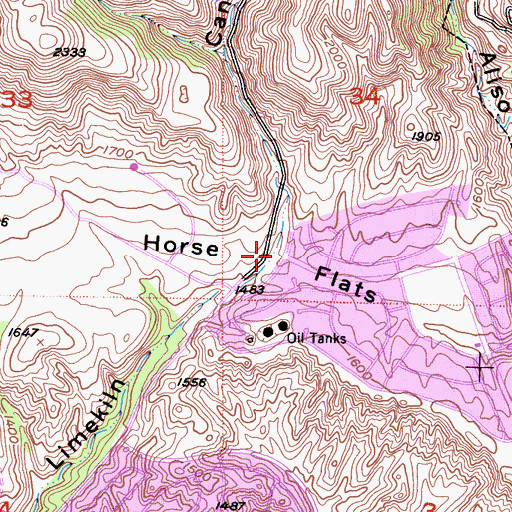Topographic Map of Horse Flats, CA