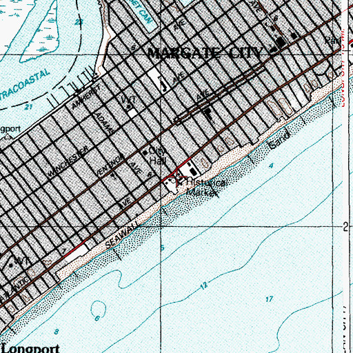 Topographic Map of Lucy, The Margate Elephant, NJ