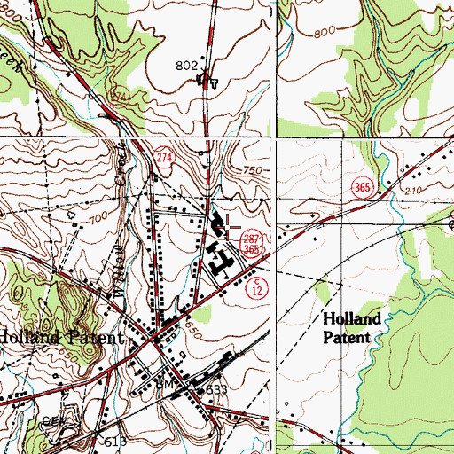 Topographic Map of Holland Patent Elementary School, NY