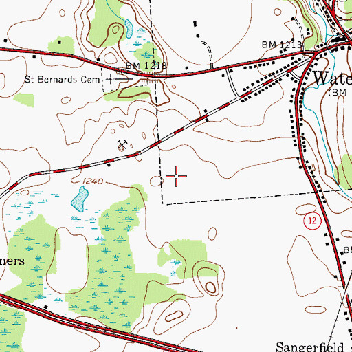 Topographic Map of Waterville High School, NY