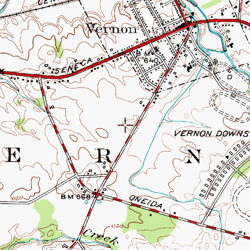 Topographic Map of W A Wettel Elementary School, NY