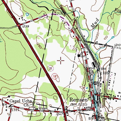 Topographic Map of Remsen Elementary School, NY