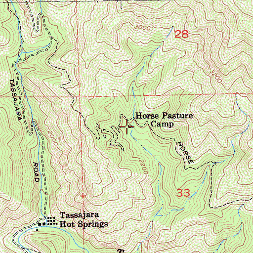 Topographic Map of Horse Pasture Camp, CA