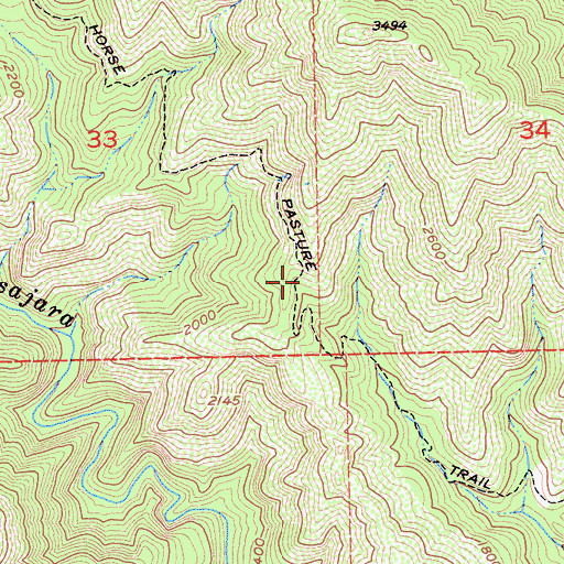 Topographic Map of Horse Pasture Trail, CA