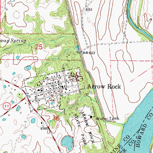 Topographic Map of George Caleb Bingham House, MO