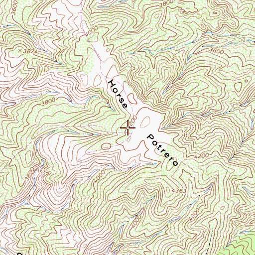 Topographic Map of Horse Potrero, CA