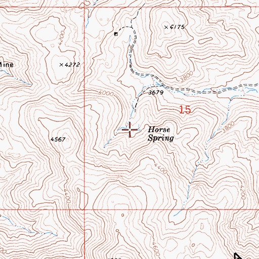 Topographic Map of Horse Spring, CA