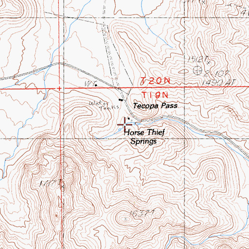 Topographic Map of Horse Thief Springs, CA