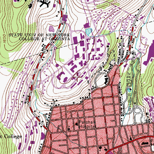 Topographic Map of Morris Hall, NY