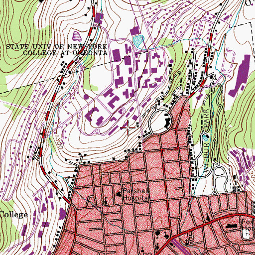 Topographic Map of Littell Hall, NY