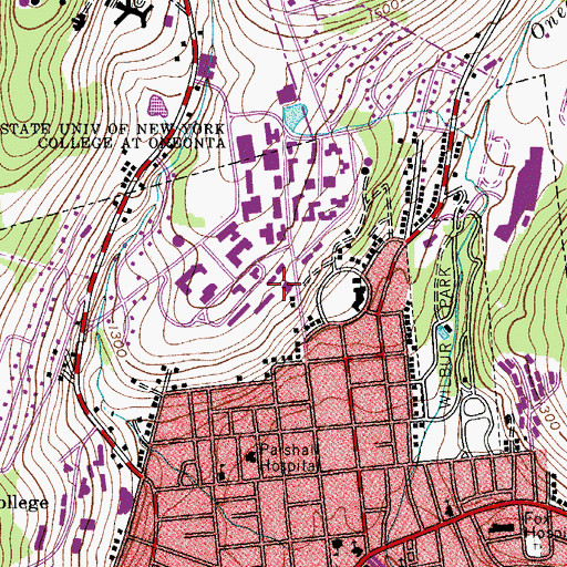 Topographic Map of Wilbur Hall, NY