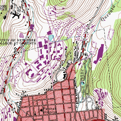 Topographic Map of Curtis Hall, NY