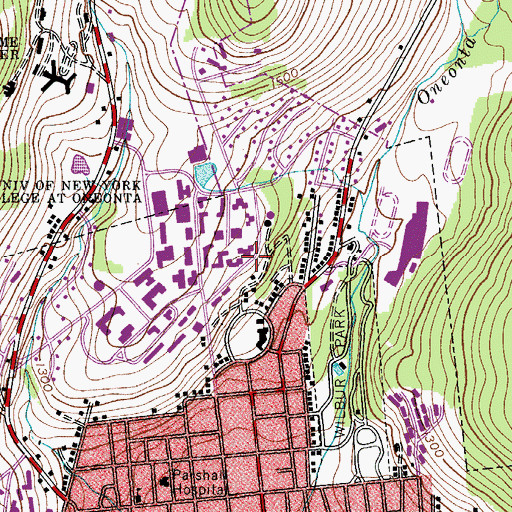 Topographic Map of Blodgett Hall, NY
