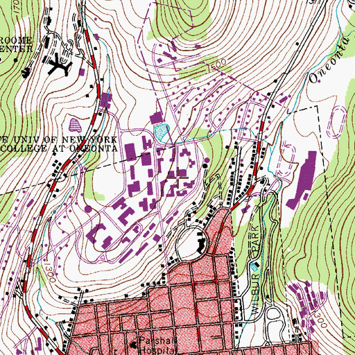 Topographic Map of Mills Hall, NY