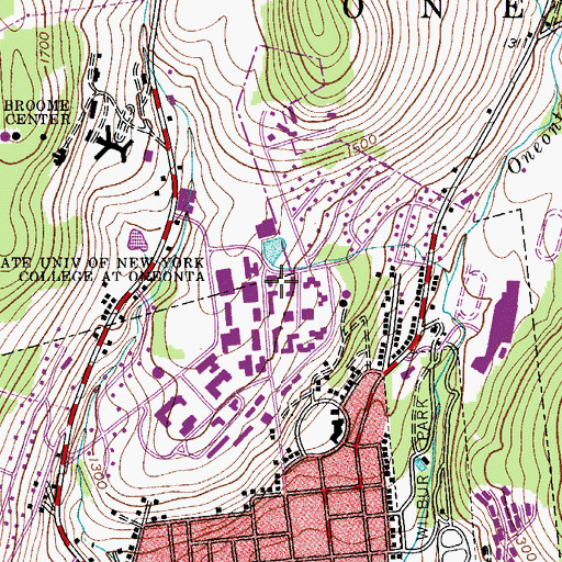 Topographic Map of Hays Hall, NY