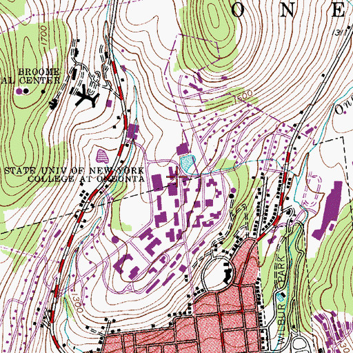 Topographic Map of Fitzelle Hall, NY