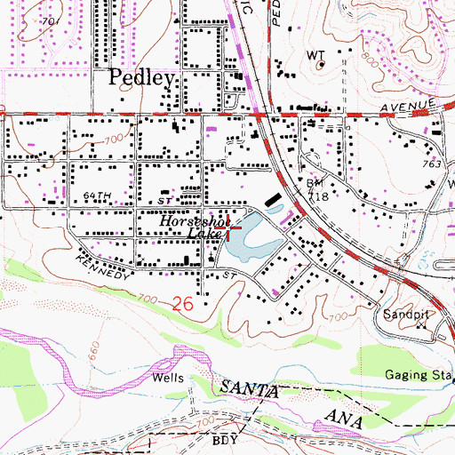 Topographic Map of Horseshoe Lake, CA