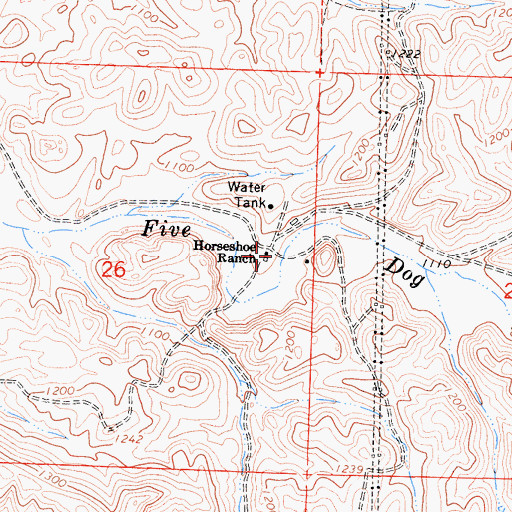 Topographic Map of Horseshoe Ranch, CA
